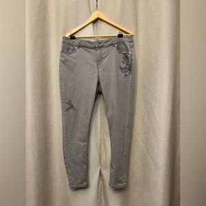 Westport, skinny, signature fit, gray, floral details, 16